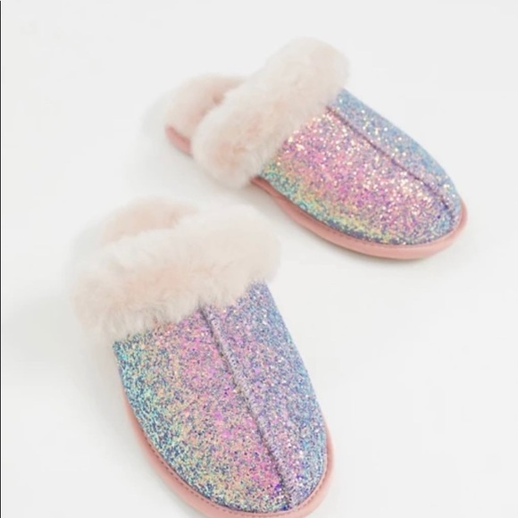 UGG | Shoes | Ugg Scuffette Ii Quartz Pink Glitter Cosmos Slippers |  Poshmark